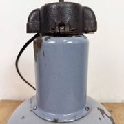 Industrial Grey Enamel Bauhaus Pendant Lamp, 1930s