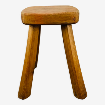 Brutalist stool solid wood deco chalet