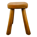 Brutalist stool solid wood deco chalet