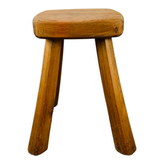 Brutalist stool solid wood deco chalet