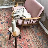 Handcrafted oak bean-shaped stool