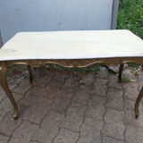 Coffee tanle brass and marble white 1960