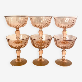 Coupes à champagne Rosaline - Luminarc - Arcoroc - vintage