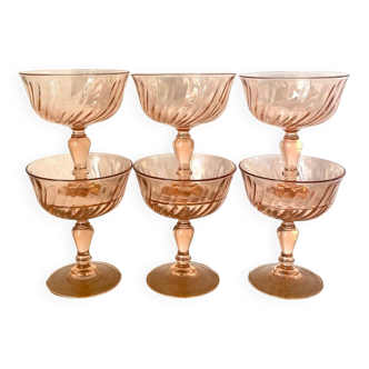 Rosaline champagne glasses - Luminarc - Arcoroc - vintage