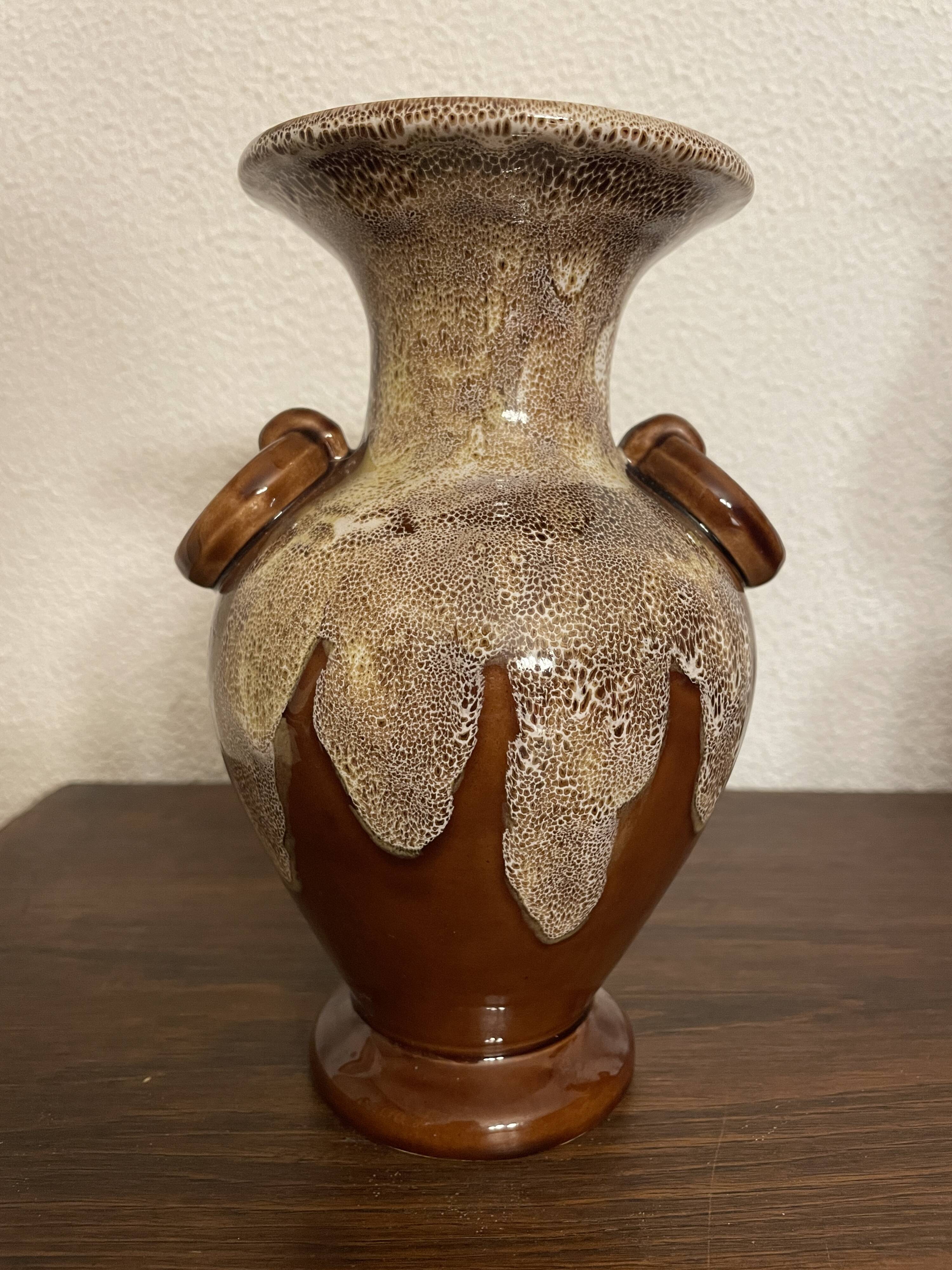 Gaubier Ceramic Vase Saint Amand de Puisaye Art Nouveau vintage brown