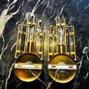 Pair of Venini wall lights, triedri glass, murano, Italy 1970