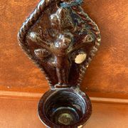 Antique holy water font - 19th century - Glazed terracotta