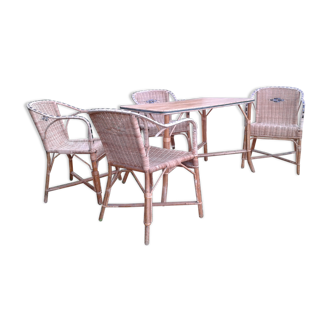Salon vintage rotin années 60