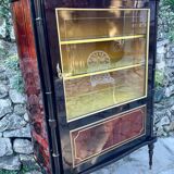 Mahogany display case with gilded brass decoration