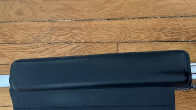 Vintage MG5 armchair in black leather and chrome metal by Matteo Grassi