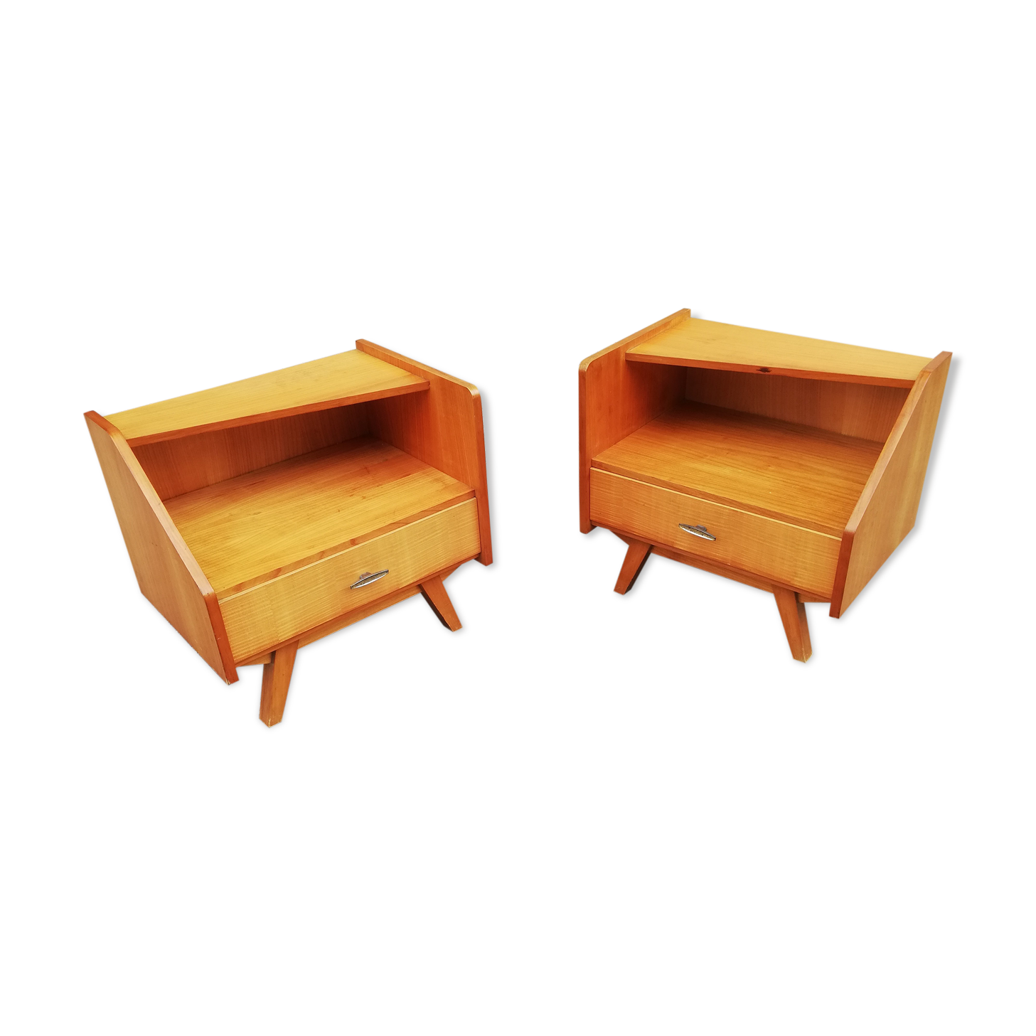 Paire de chevets vintage pieds compas