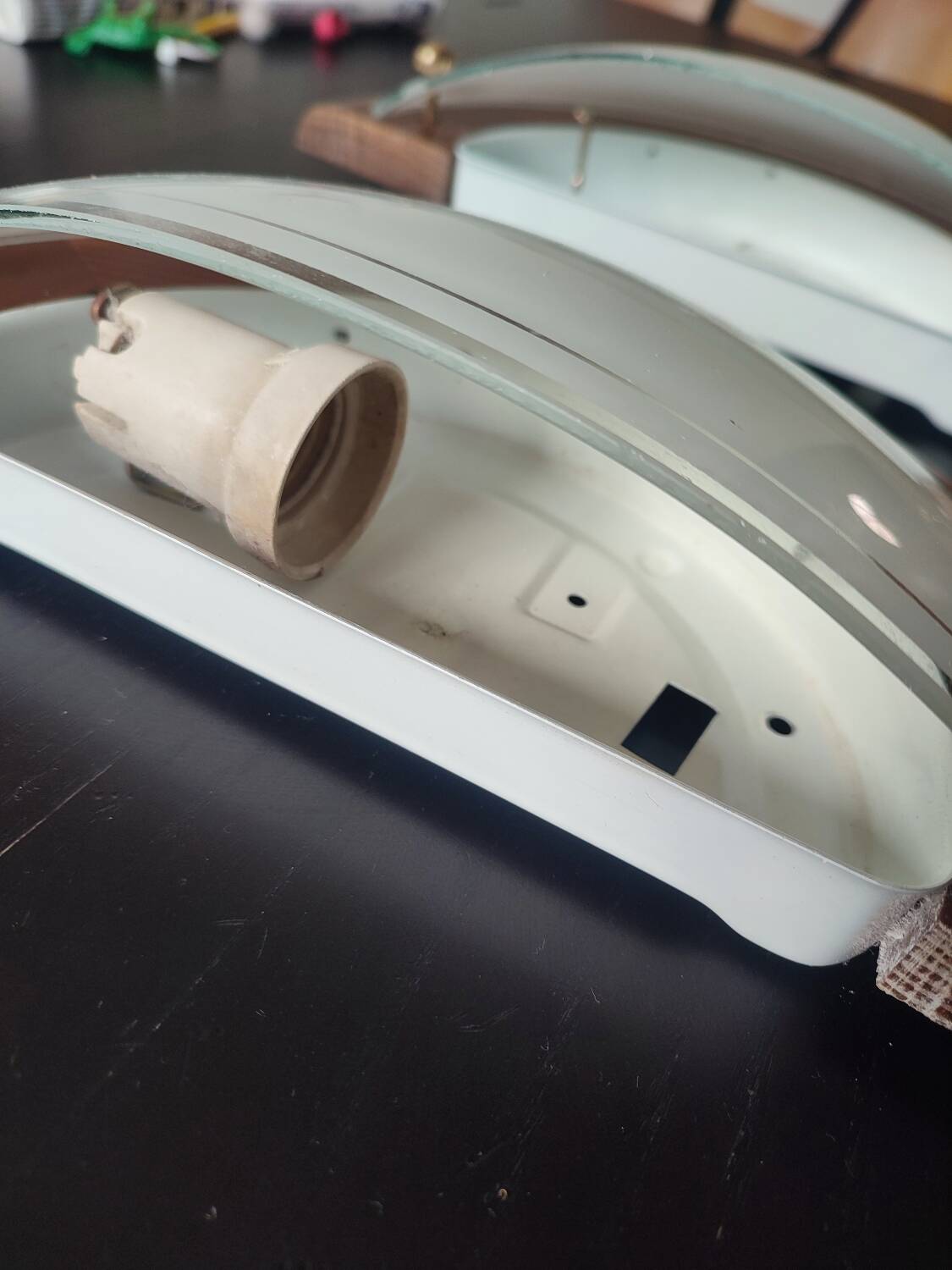 Wood glass wall lights