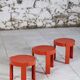 3 tables gigognes en plastique orange par Prisunic, 1970