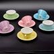 6 Midcentury Pastel Porcelain Coffee Cups „Daisy”, Lilien Porzellan, Austri