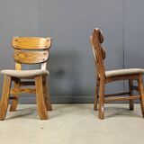 Vintage brutalist dining chairs, set of 5 - 1960s