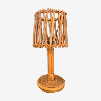 Lampe rotin vintage