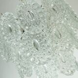 3-tier PENDANT LIGHT with 29 oval glass discs graewe chandelier 1960s