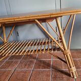 Vintage coffee table - Bamboo & Rattan - 1950s/60s