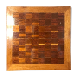 Antique checkers & chess board inlaid with vintage wood marquetry