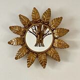 Sun mirror in gilded wood 1960