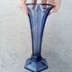 Val Saint Lambert blue art deco vase
