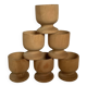 Six wooden egg cups