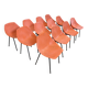 Set of 12 orange Guariche chairs