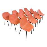 Set of 12 orange Guariche chairs