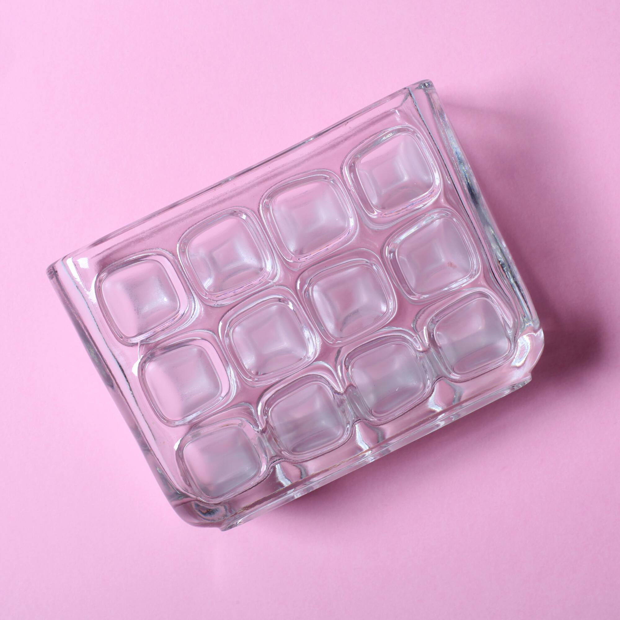 František Vizner Glass Jardinière Vase, Mid-Century Czech Design / 1963