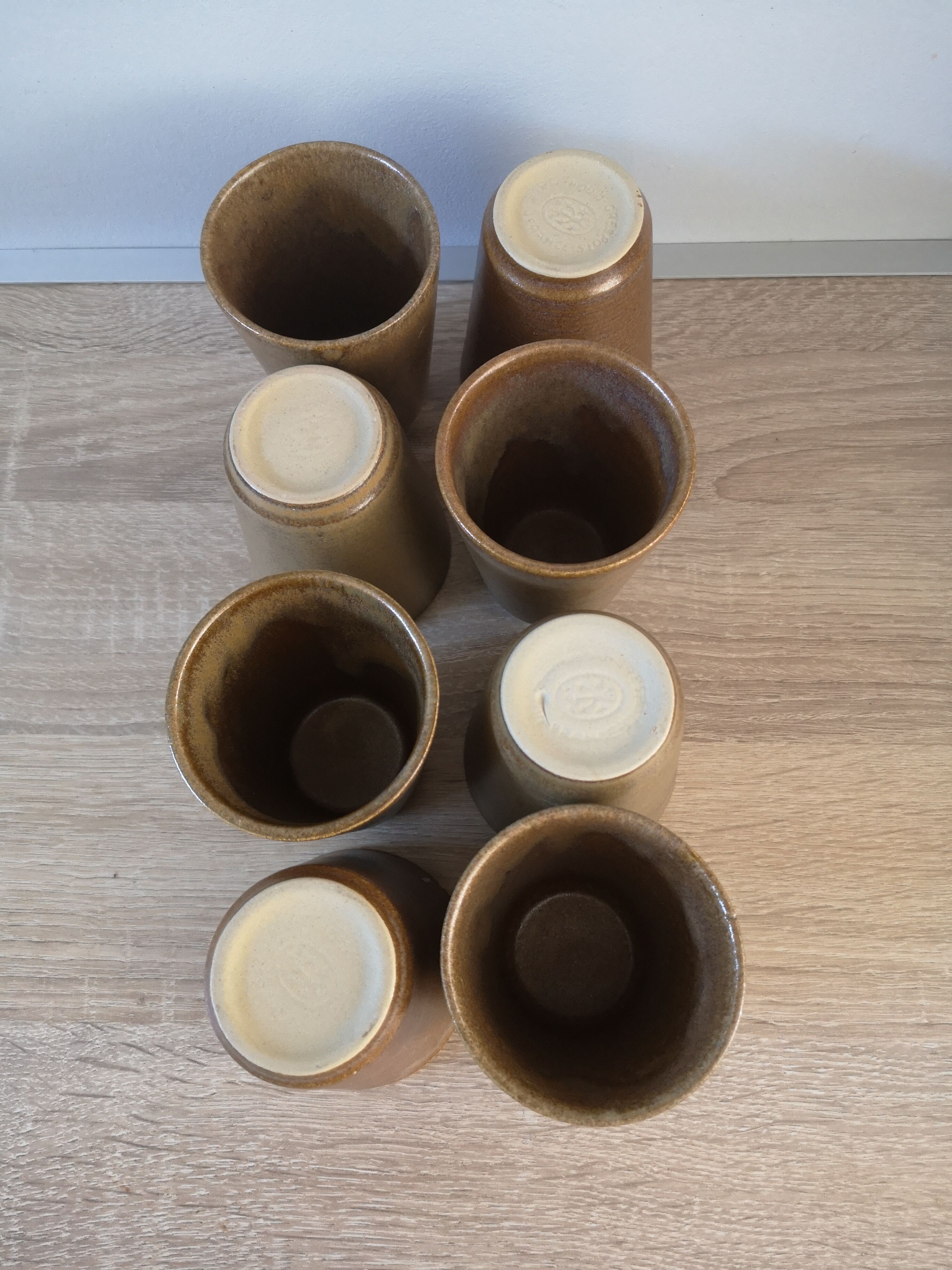 Lot of 8 sandstone cups