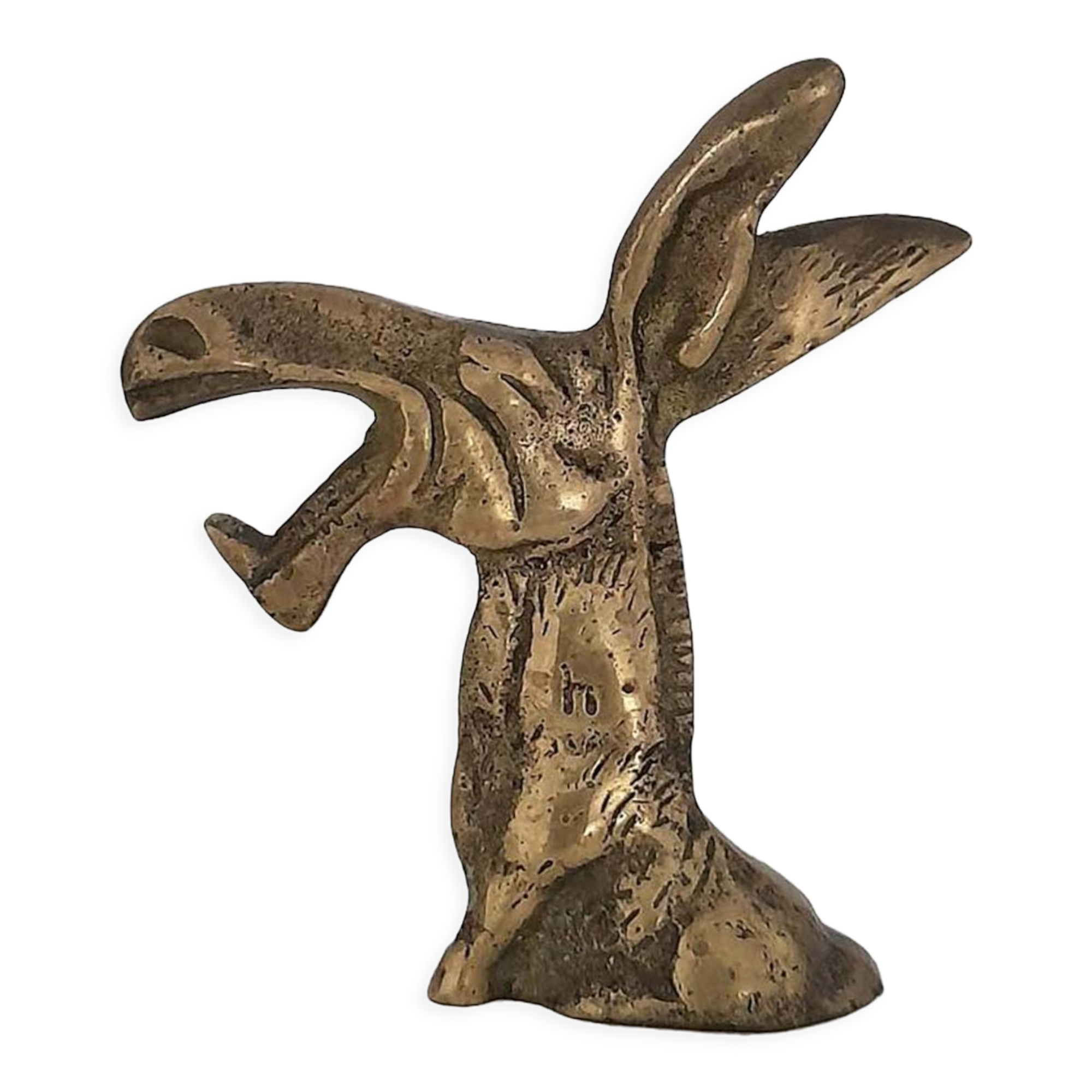 Sneering donkey brass bottle opener