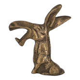 Sneering donkey brass bottle opener