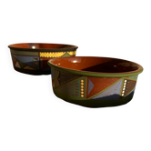 Duo of Handcrafted Ceramic Bowls from Venezuela, Signed