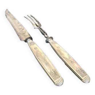 Minerva Hallmarked Silver Serving Cutlery - Leg Meat Cutting