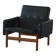 Oak and leather armchair, created by Jørgen Bækmark for FDB Møbler, Denmark, 1960s.