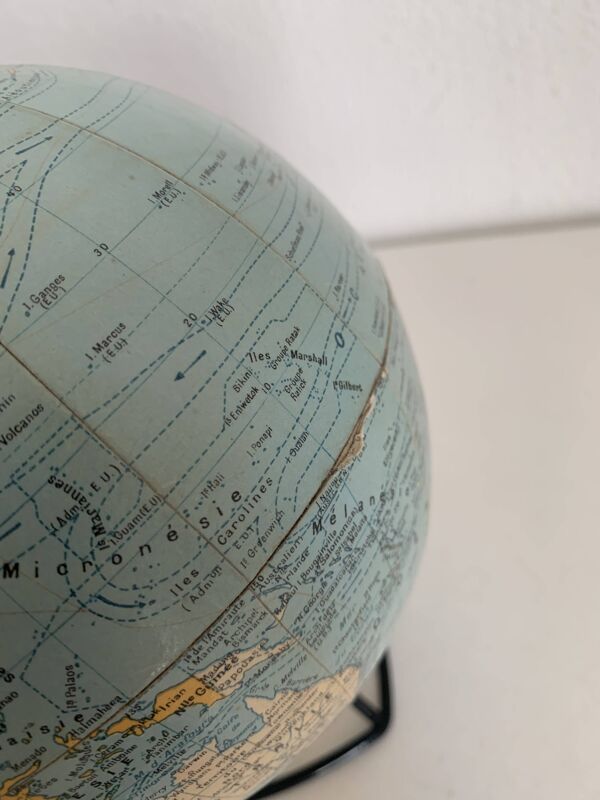 Globe vintage 1960 terrestre Girard Barrère mappemonde - 23 cm