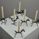 Set of 6 Black Metal Farm Animal Candleholders — Gunnar Ander for Ystad-Metall, Sweden, 1960s