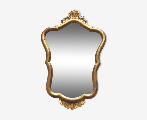 Miroir en bois doré 70 cm