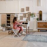 Wood & marble console