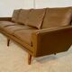 Vintage retro Danish mid-century G. Thams 4 person sofa in brown leather 1960