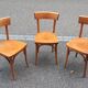 Set of 3 curved wood bistro chairs