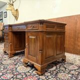 New! - Classic English Desk Partnerdesk Red Leather