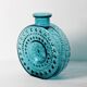 Teal Sunburst Blue Bubble Glass Vase / Erich Jachmann for WMF / 1960s