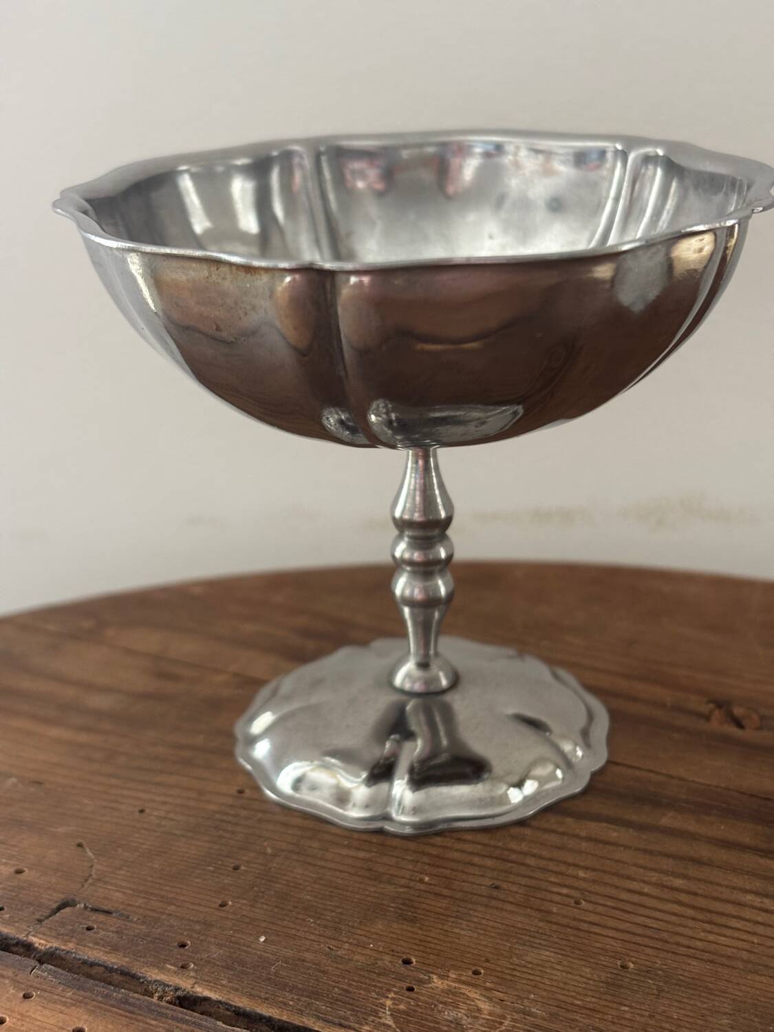 Vintage set of 6 finely engraved stainless steel bowls.