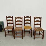 Rustic handcrafted oak chairs 1900