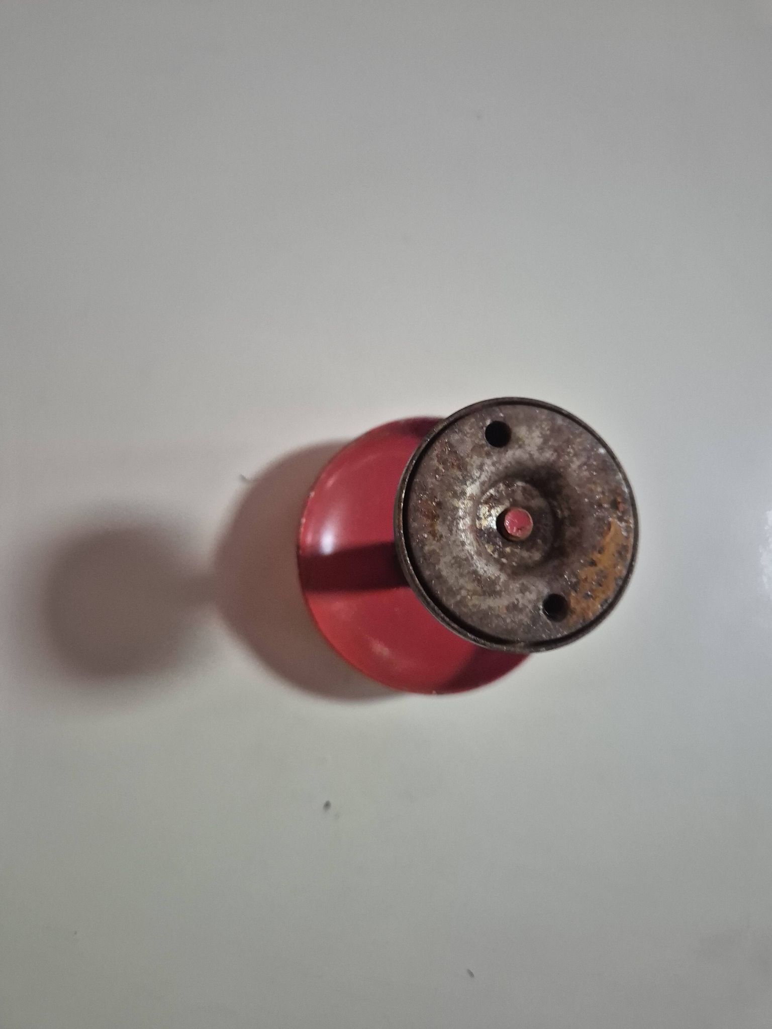 vintage red metal coat rack