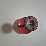 vintage red metal coat rack