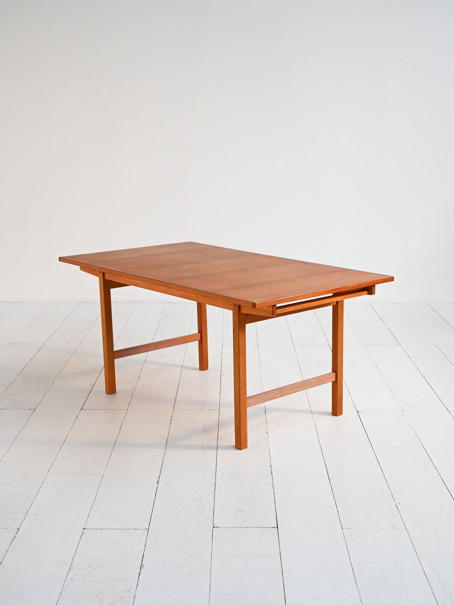 Scandinavian extendable teak and oak dining table 1960s