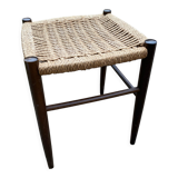 Tabouret bois et corde vintage