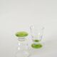 Duo de verres à vin, vert pomme, 1980
